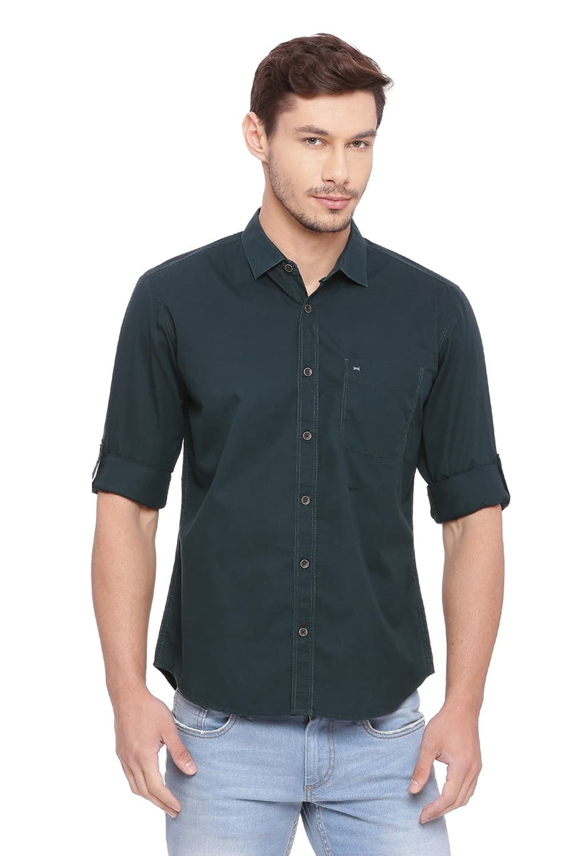 BASICS SLIM FIT TWILL SHIRT