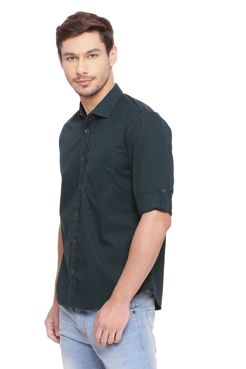 BASICS SLIM FIT TWILL SHIRT