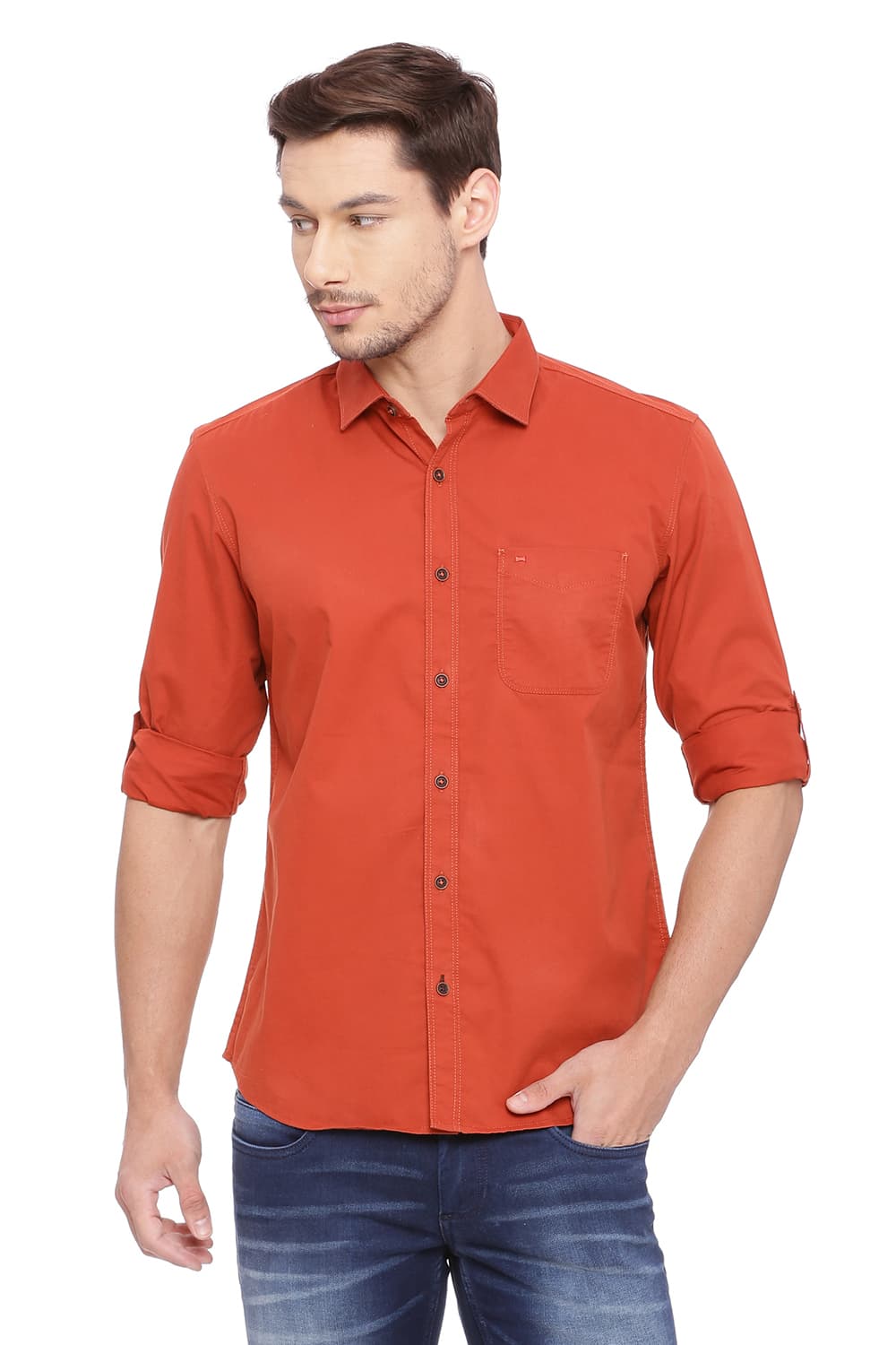 BASICS SLIM FIT TWILL SHIRT