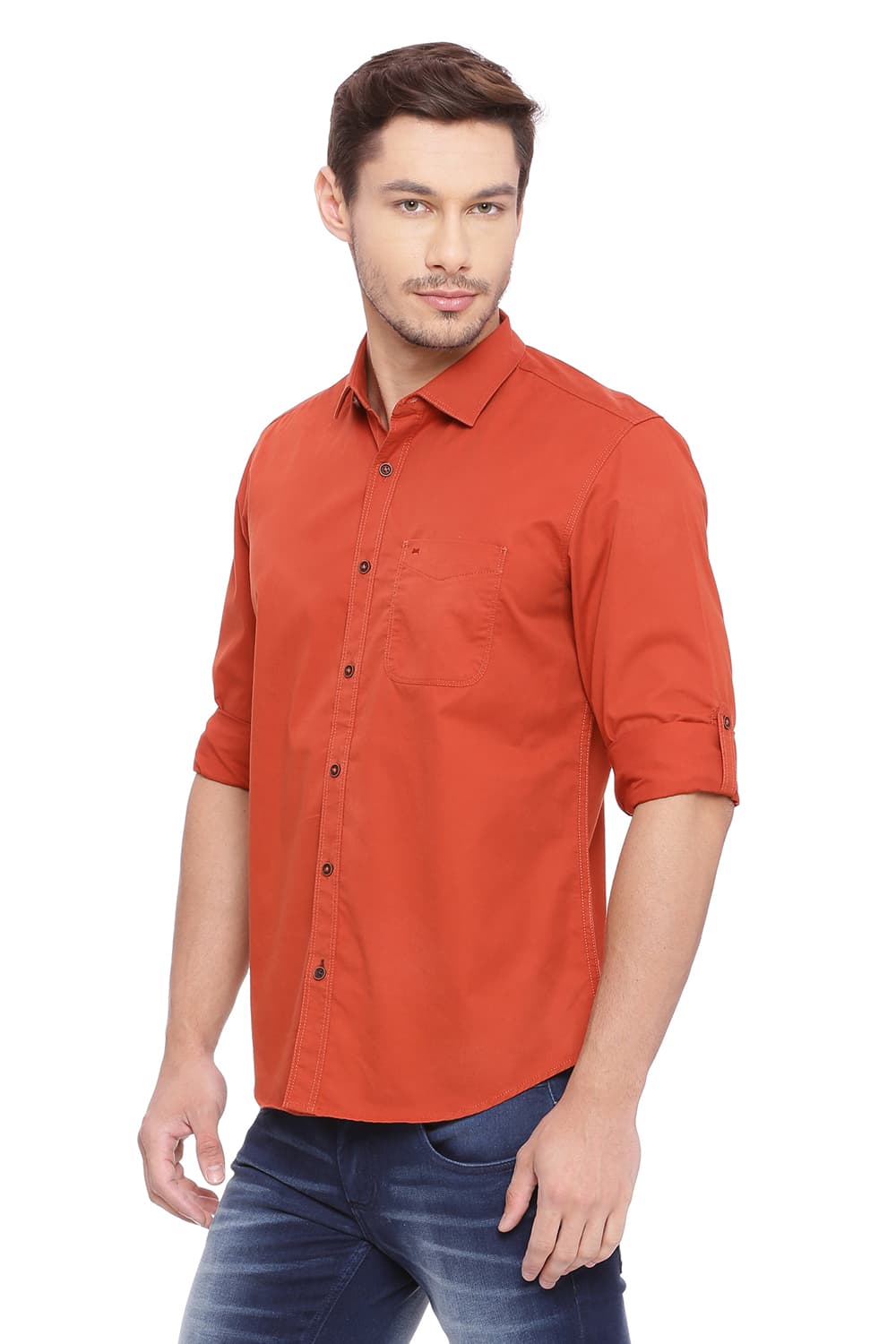 BASICS SLIM FIT TWILL SHIRT