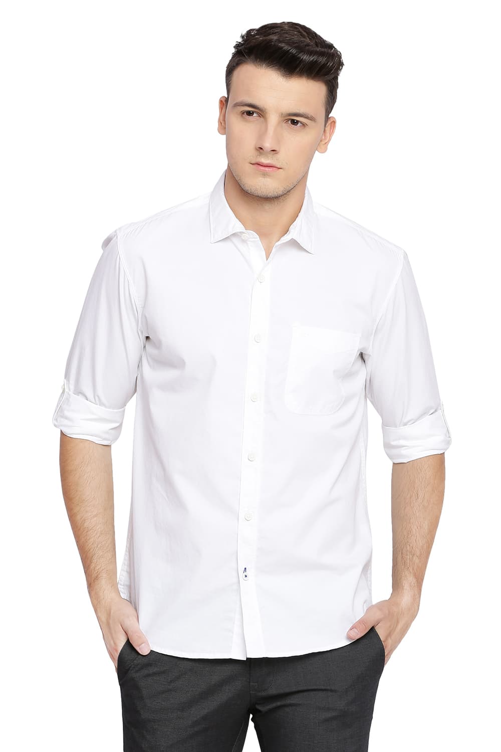 BASICS SLIM FIT TWILL SHIRT