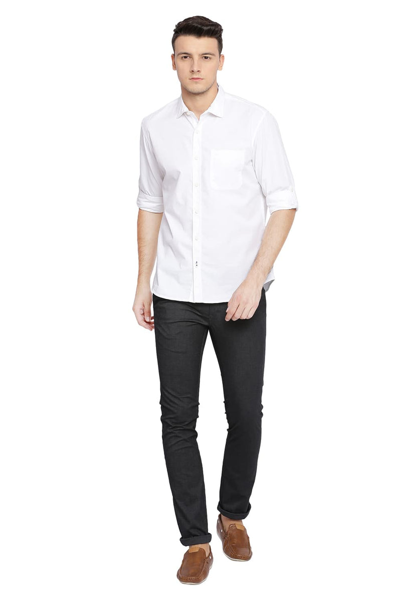 BASICS SLIM FIT TWILL SHIRT