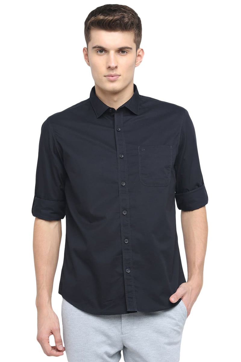 BASICS SLIM FIT TWILL SHIRT