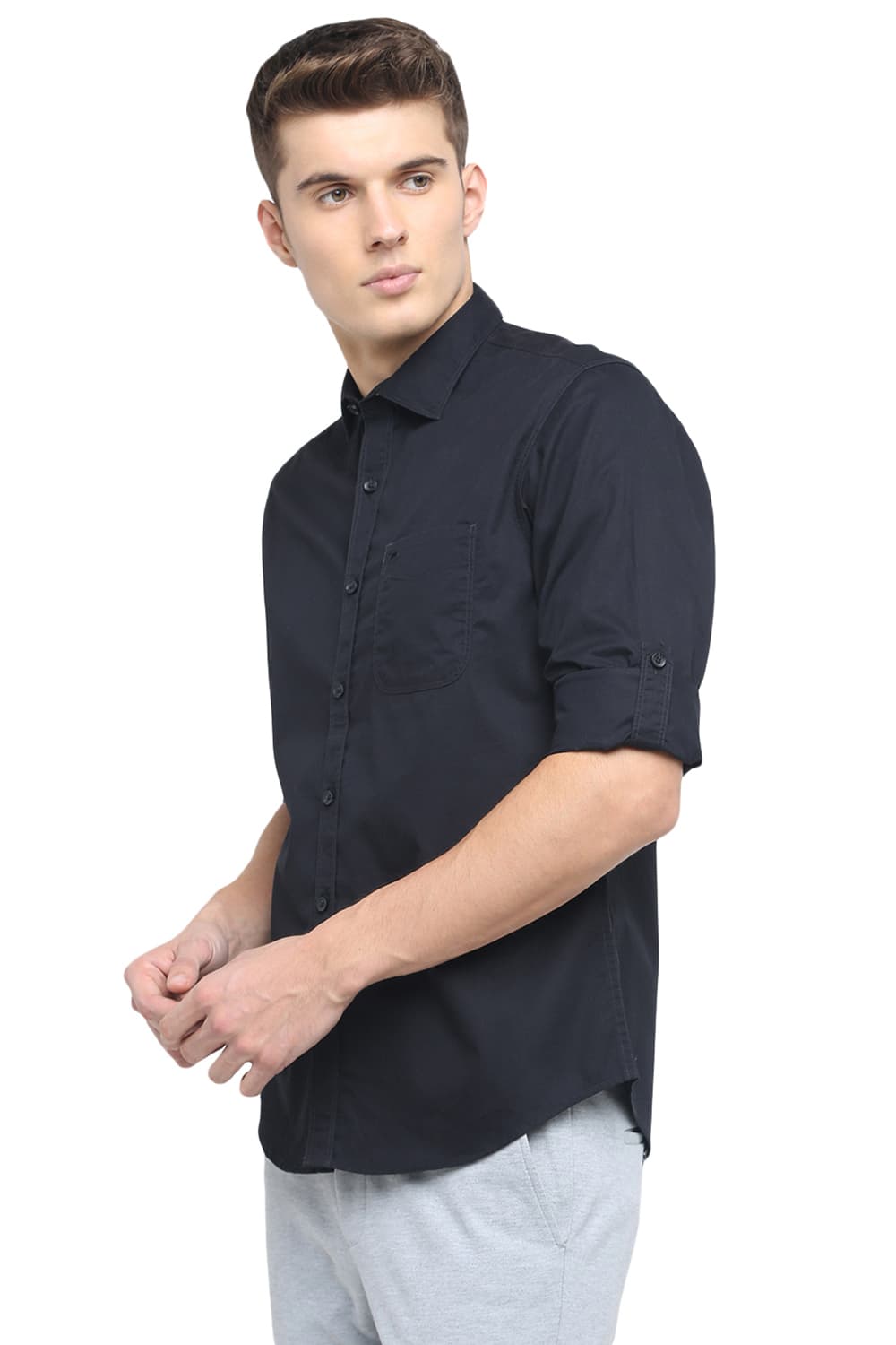 BASICS SLIM FIT TWILL SHIRT