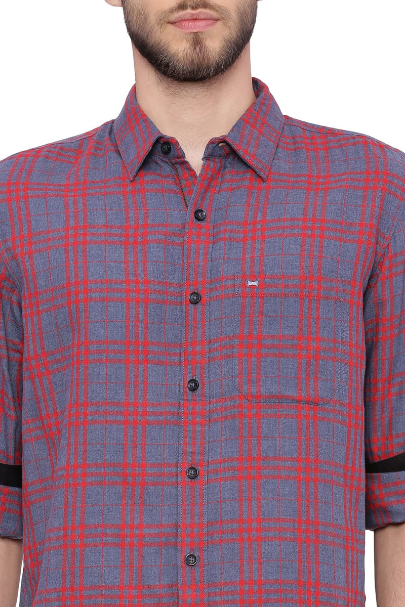 BASICS SLIM FIT CHECKS SHIRT