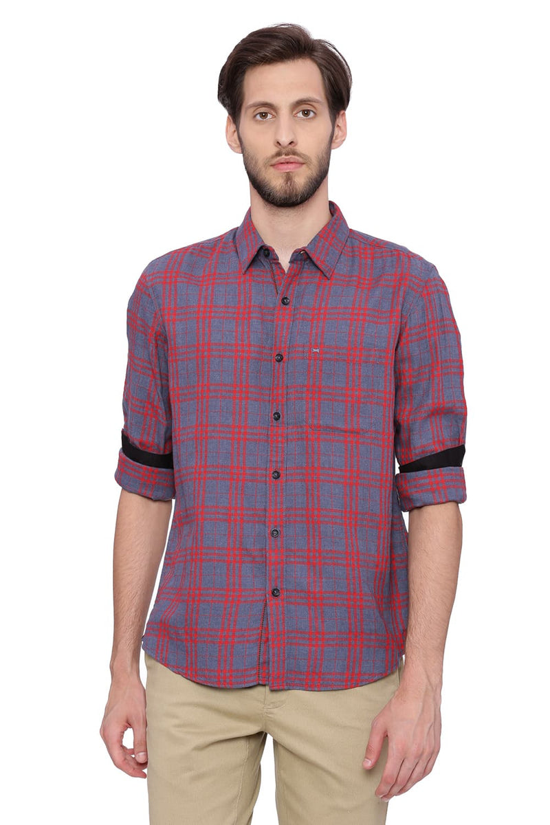 BASICS SLIM FIT CHECKS SHIRT