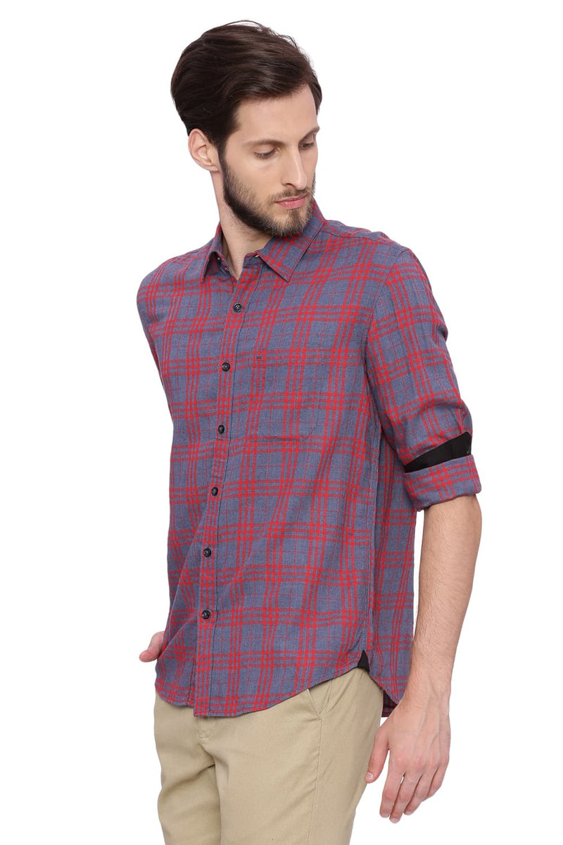 BASICS SLIM FIT CHECKS SHIRT