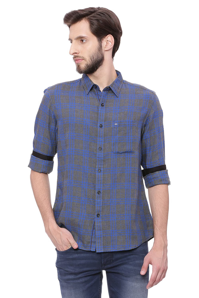 BASICS SLIM FIT CHECKS SHIRT