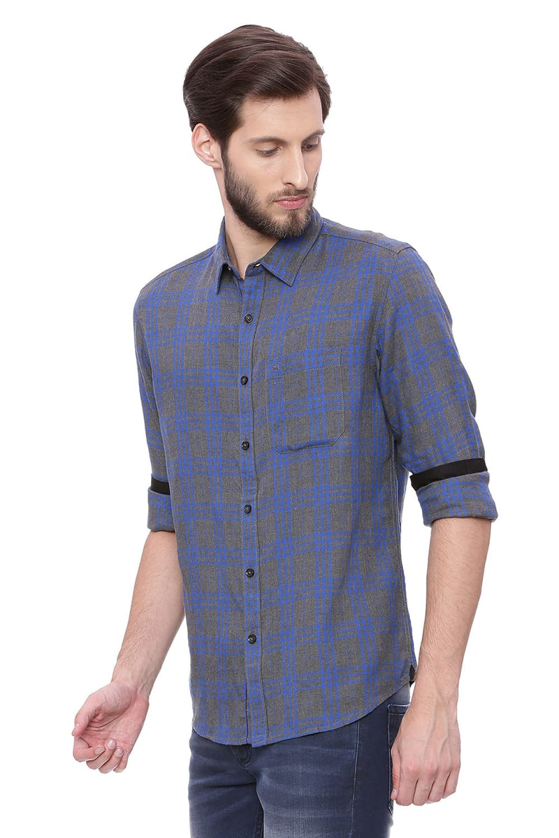 BASICS SLIM FIT CHECKS SHIRT