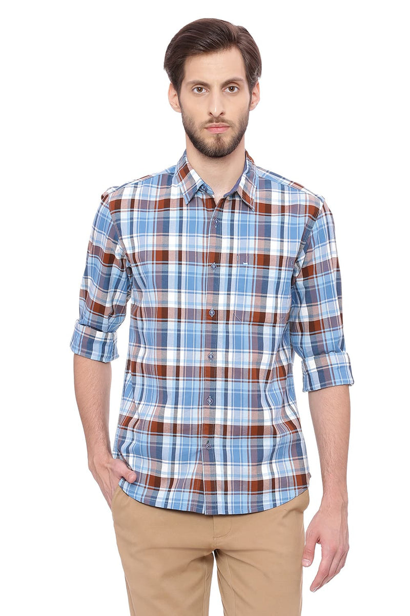 BASICS SLIM FIT CHECKS SHIRT