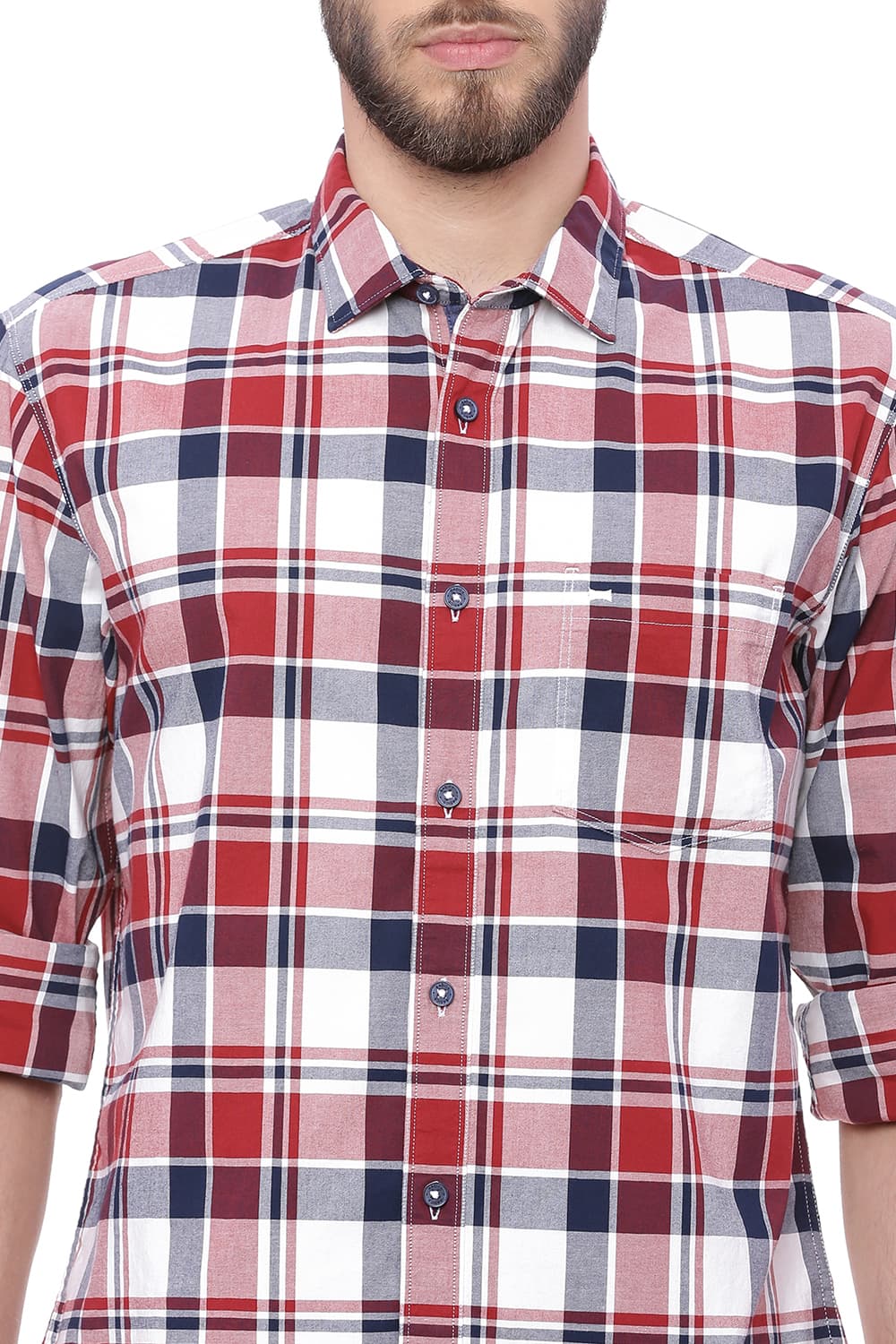 BASICS SLIM FIT CHECKS SHIRT