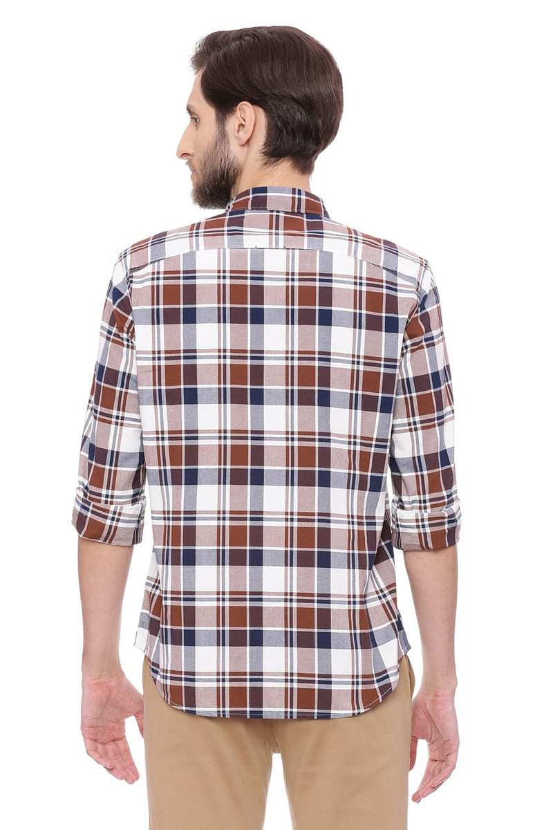 BASICS SLIM FIT CHECKS SHIRT