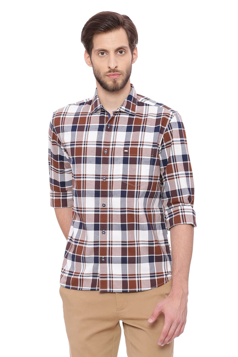 BASICS SLIM FIT CHECKS SHIRT