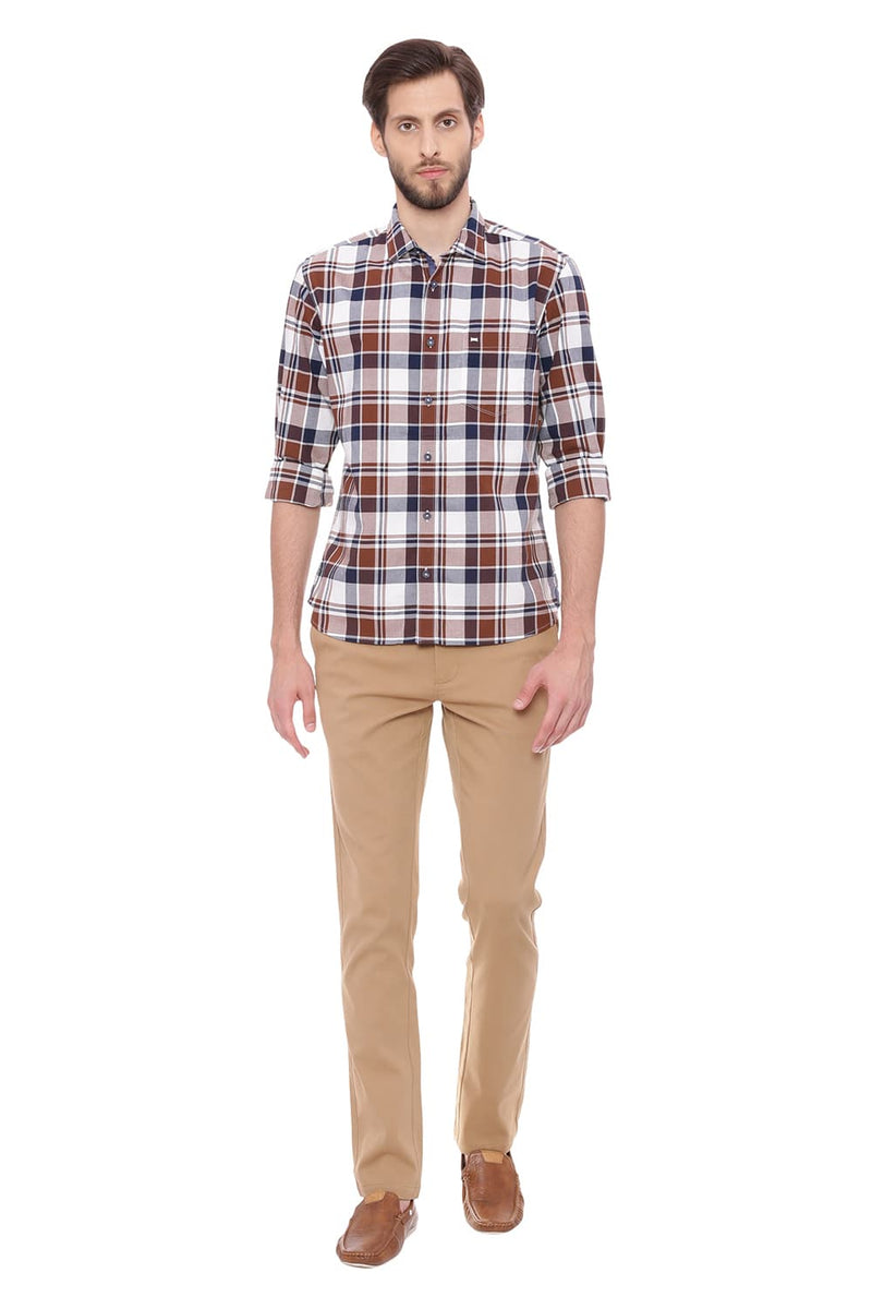 BASICS SLIM FIT CHECKS SHIRT