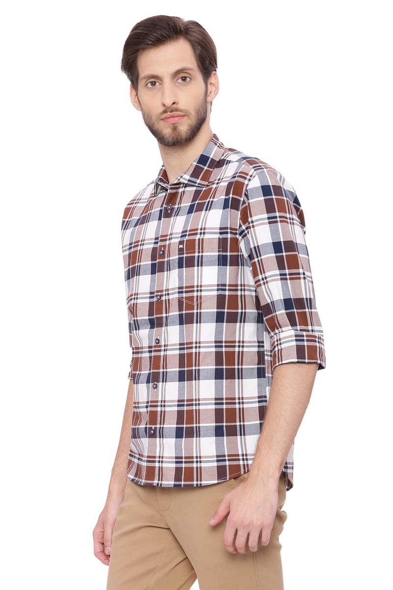 BASICS SLIM FIT CHECKS SHIRT