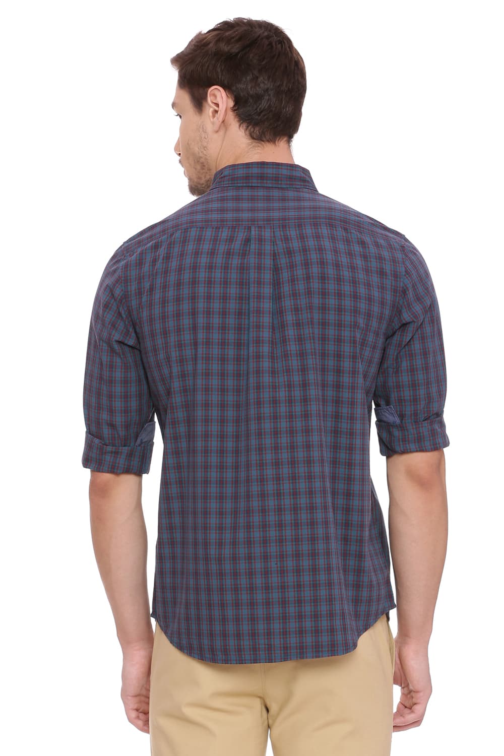 BASICS SLIM FIT CHECKS SHIRT