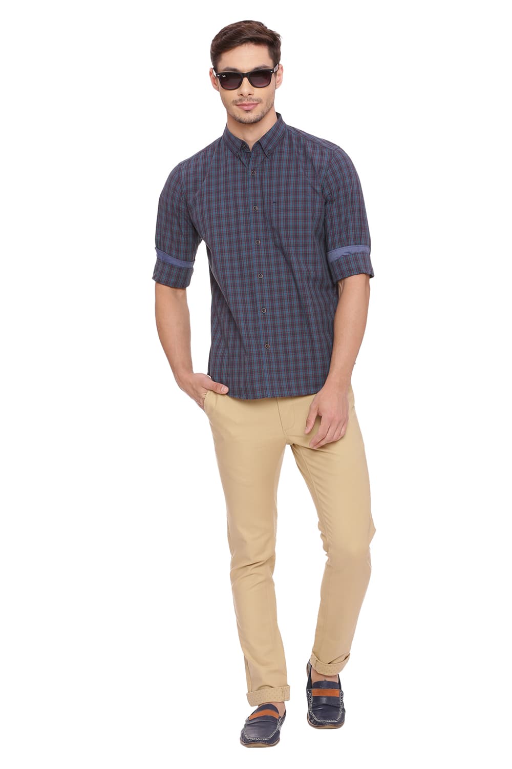 BASICS SLIM FIT CHECKS SHIRT