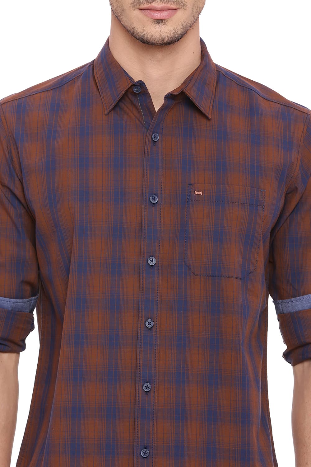 BASICS SLIM FIT CHECKS SHIRT