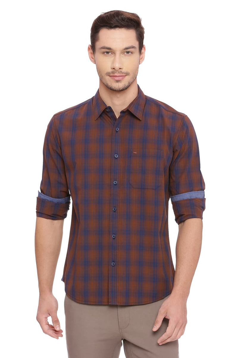 BASICS SLIM FIT CHECKS SHIRT