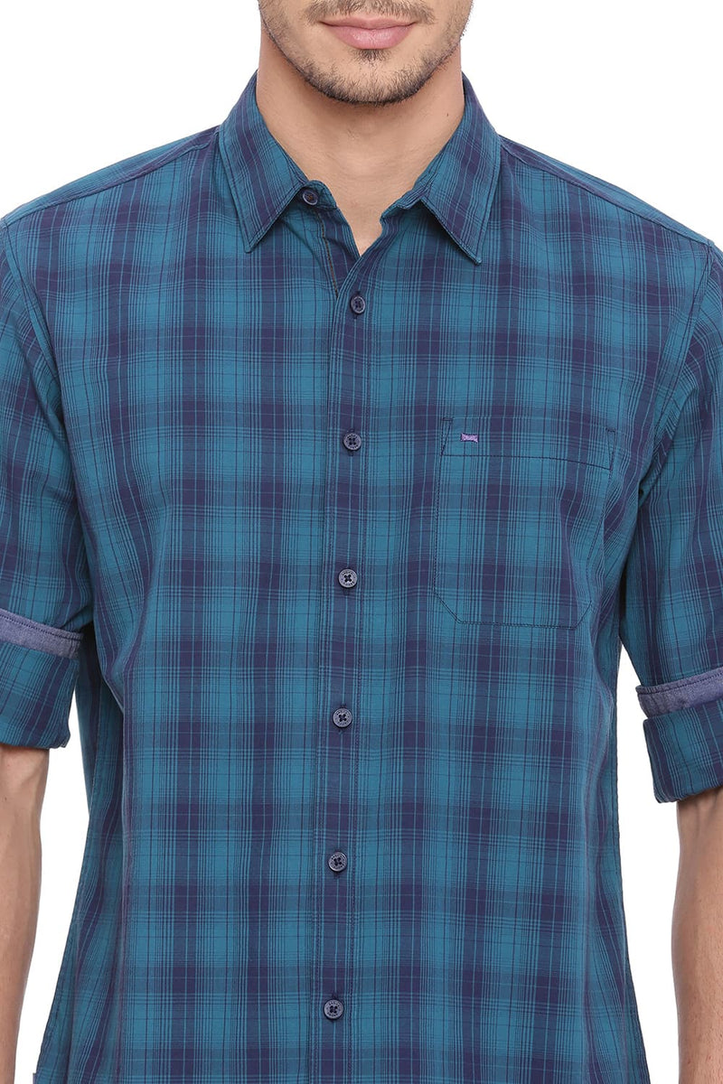 BASICS SLIM FIT CHECKS SHIRT