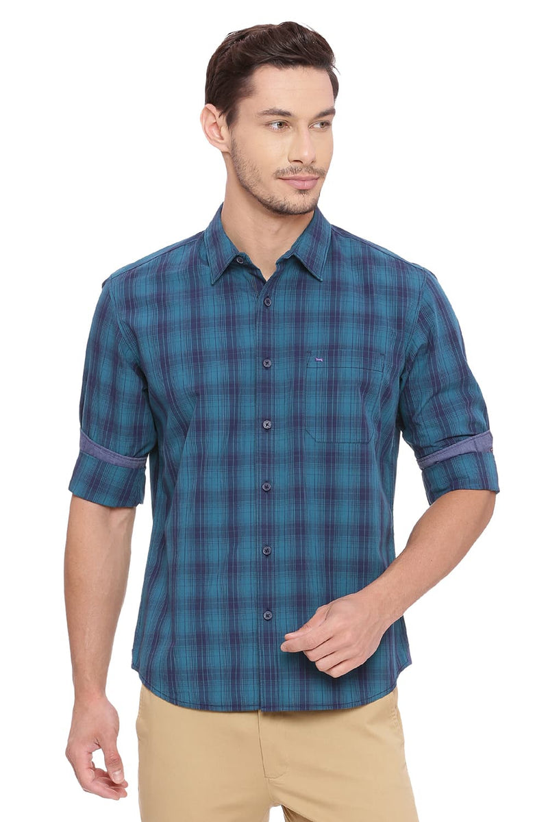 BASICS SLIM FIT CHECKS SHIRT