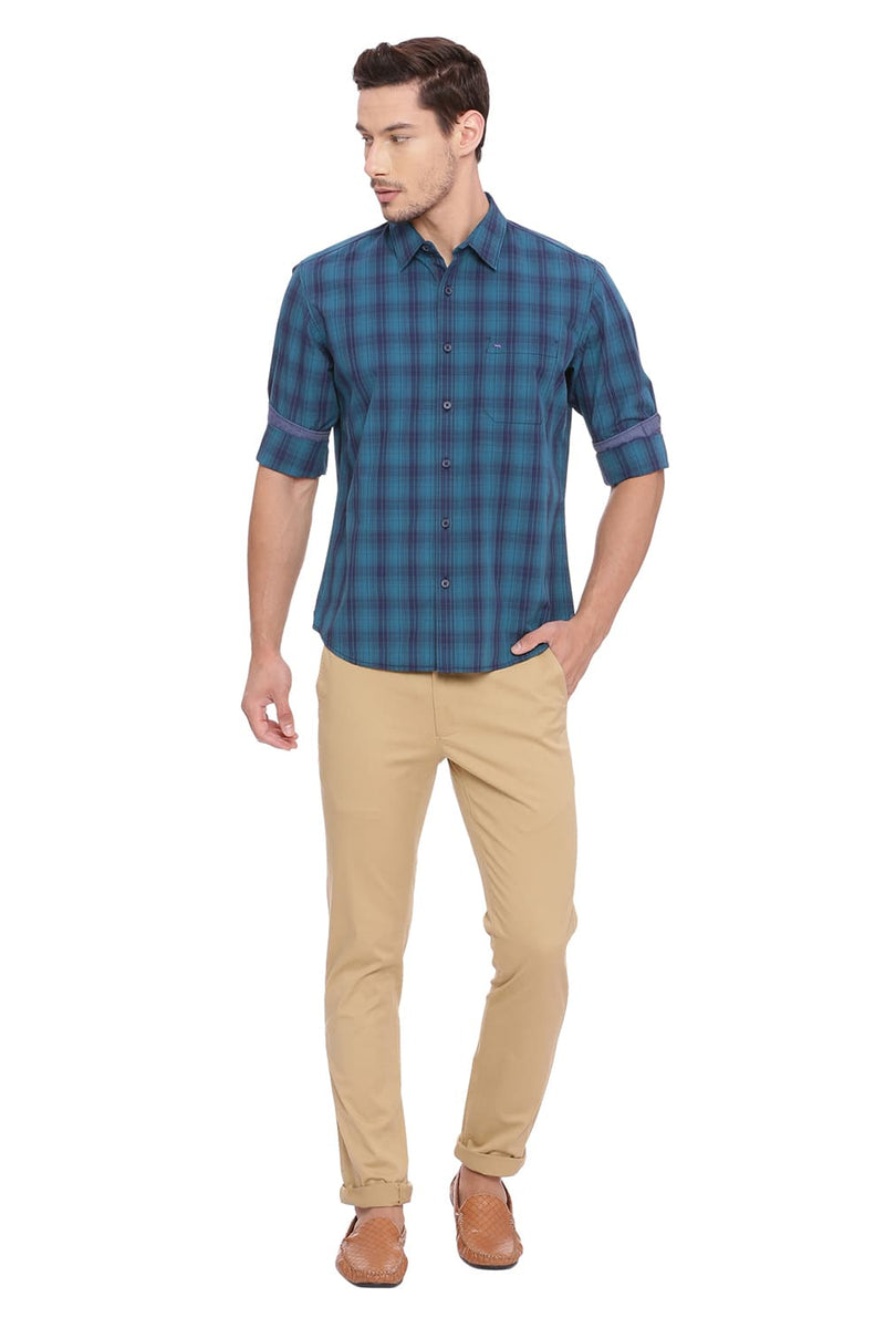 BASICS SLIM FIT CHECKS SHIRT