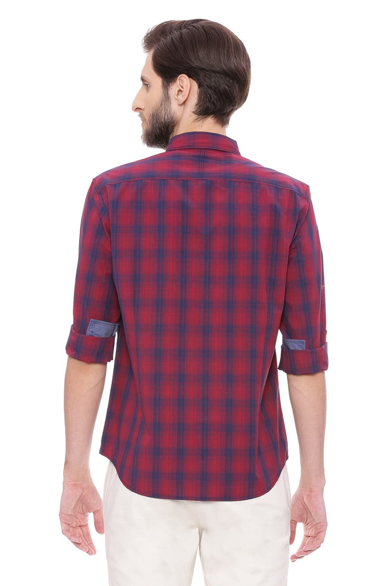 BASICS SLIM FIT CHECKS SHIRT