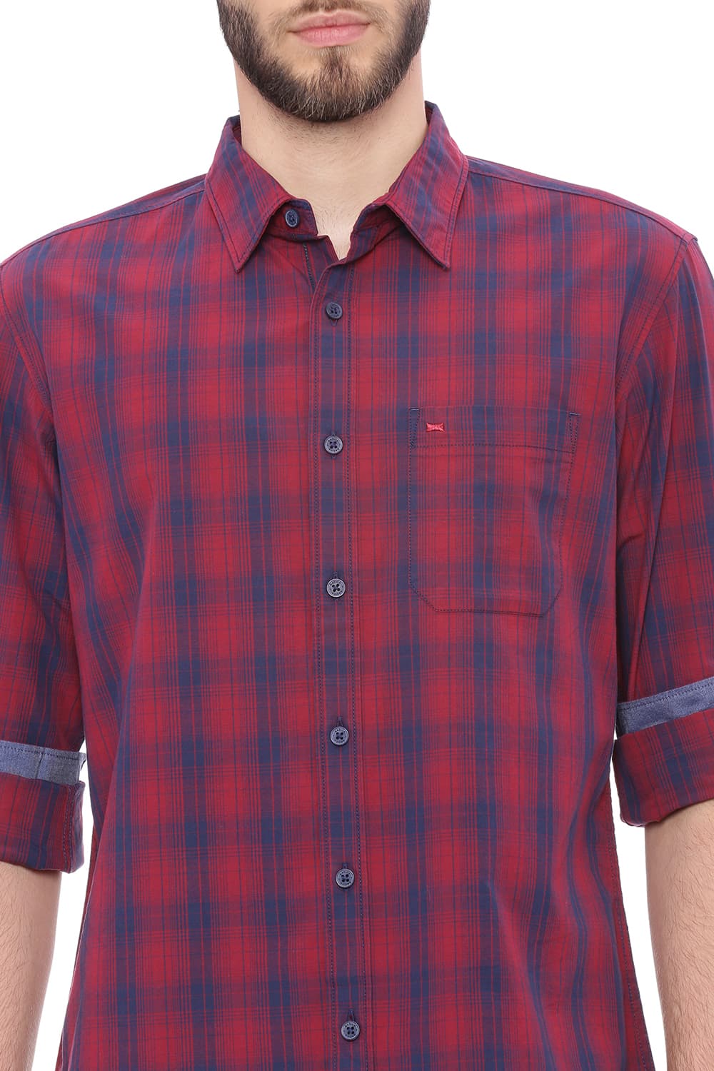 BASICS SLIM FIT CHECKS SHIRT