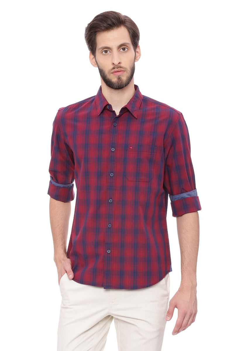 BASICS SLIM FIT CHECKS SHIRT