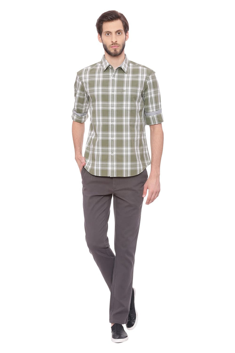 BASICS SLIM FIT CHECKS SHIRT