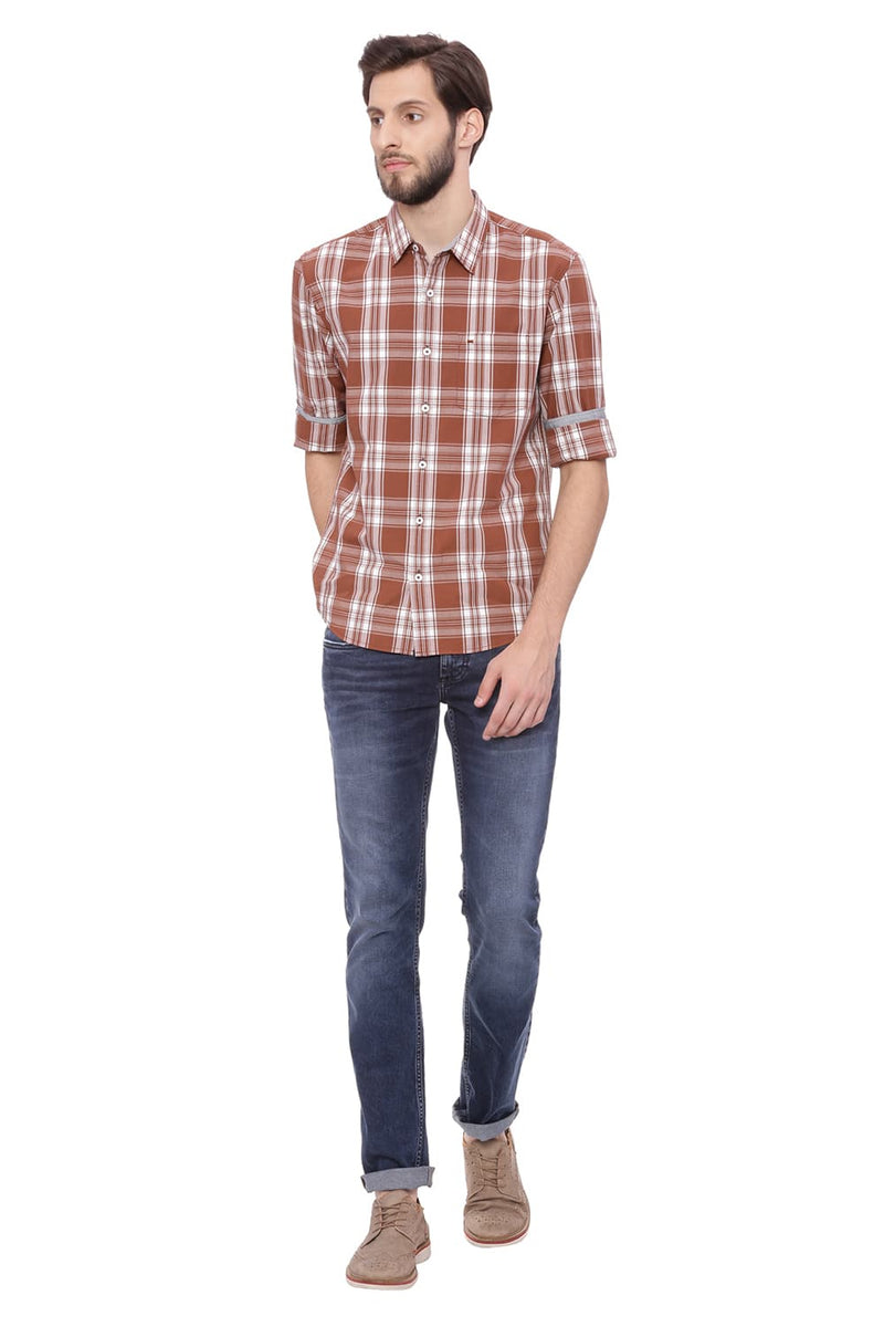 BASICS SLIM FIT CHECKS SHIRT