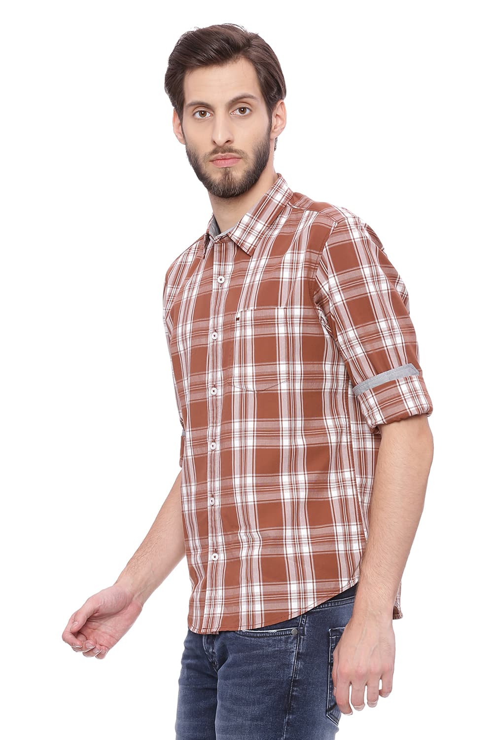 BASICS SLIM FIT CHECKS SHIRT