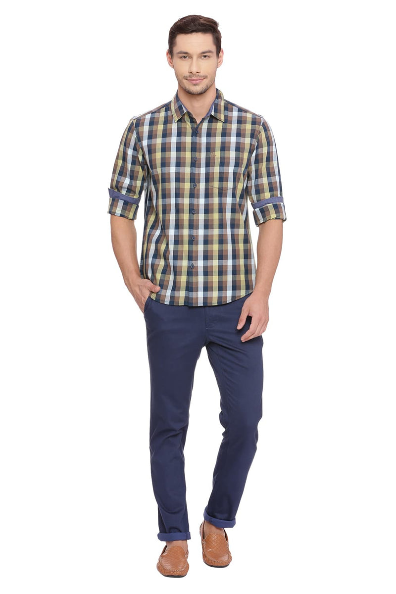 BASICS SLIM FIT CHECKS SHIRT