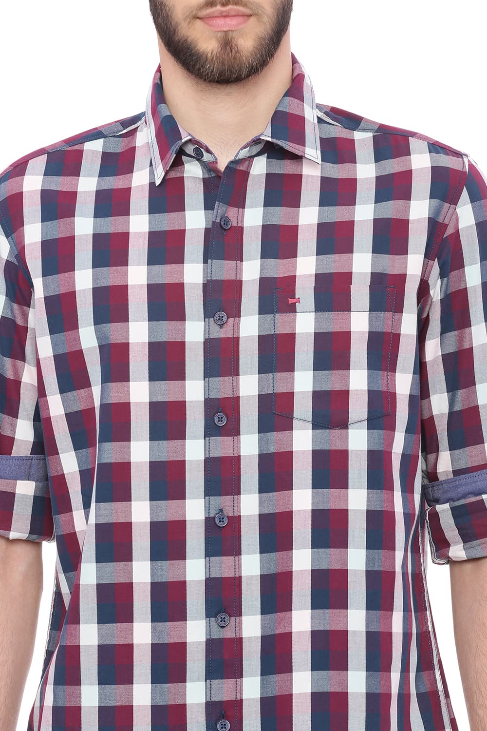 BASICS SLIM FIT CHECKS SHIRT