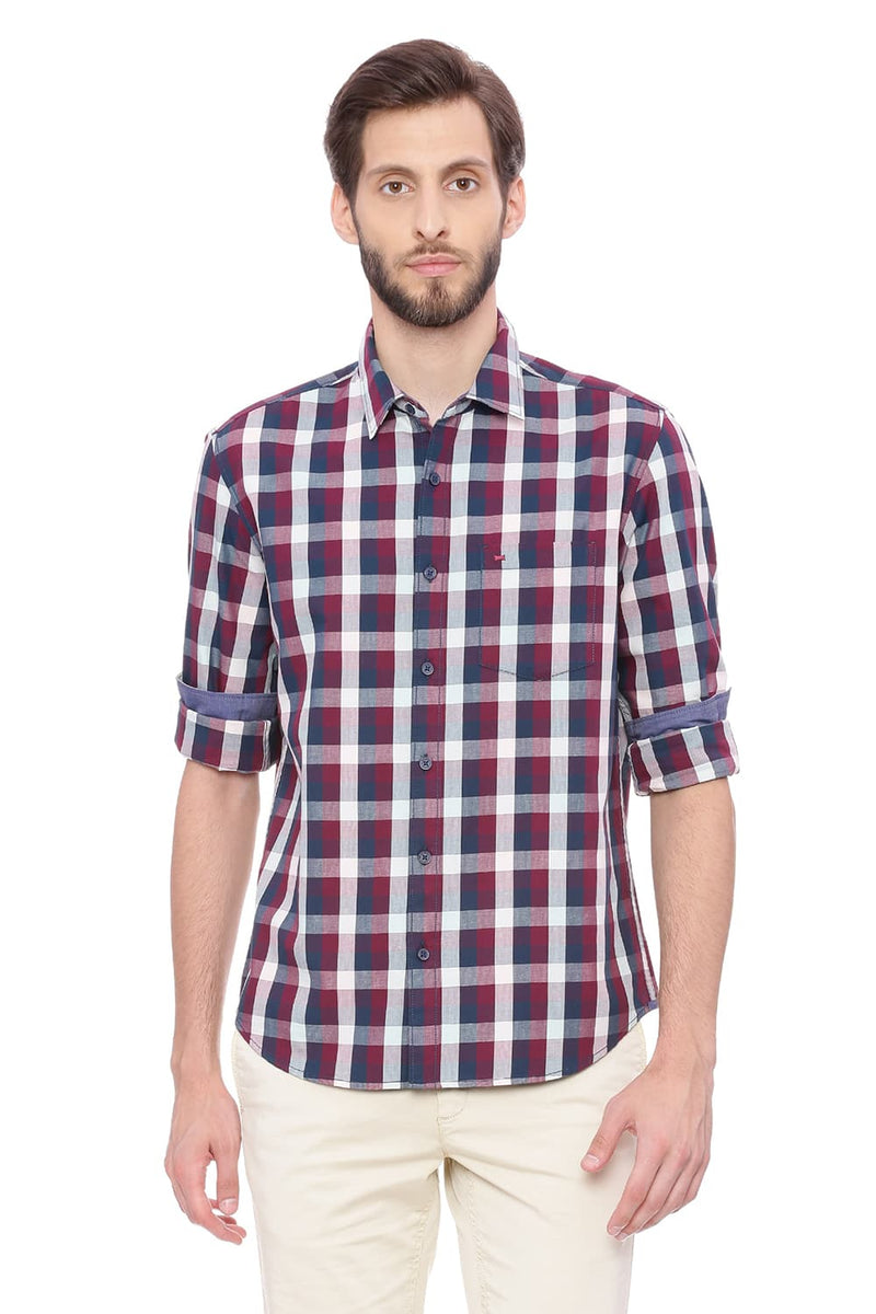 BASICS SLIM FIT CHECKS SHIRT