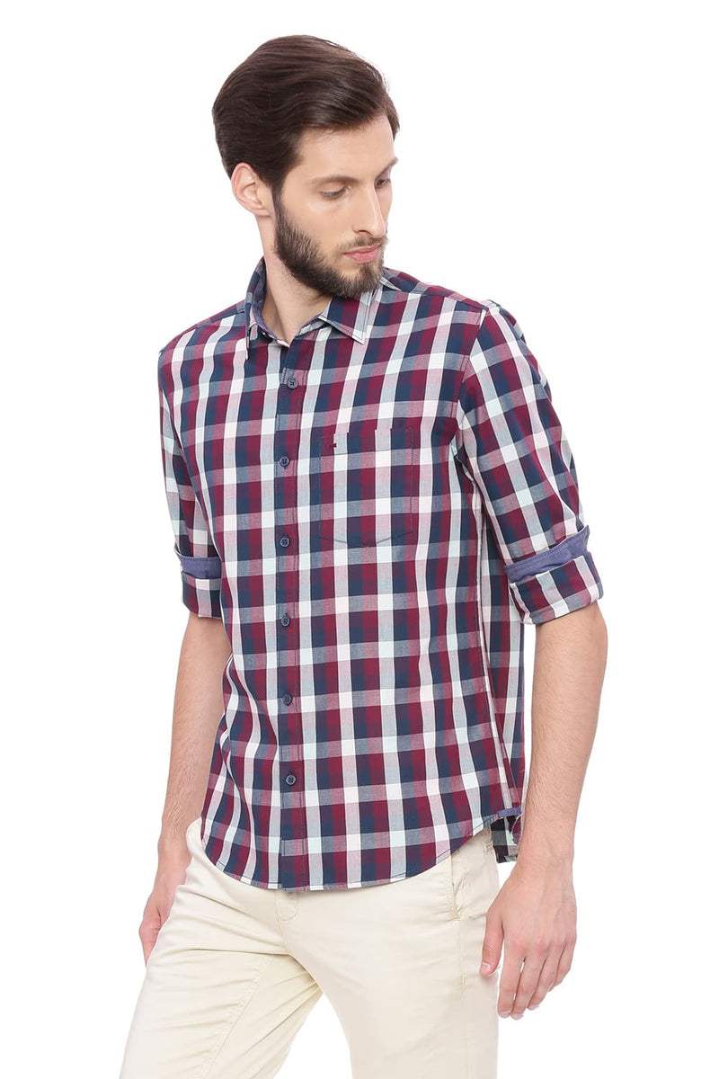 BASICS SLIM FIT CHECKS SHIRT