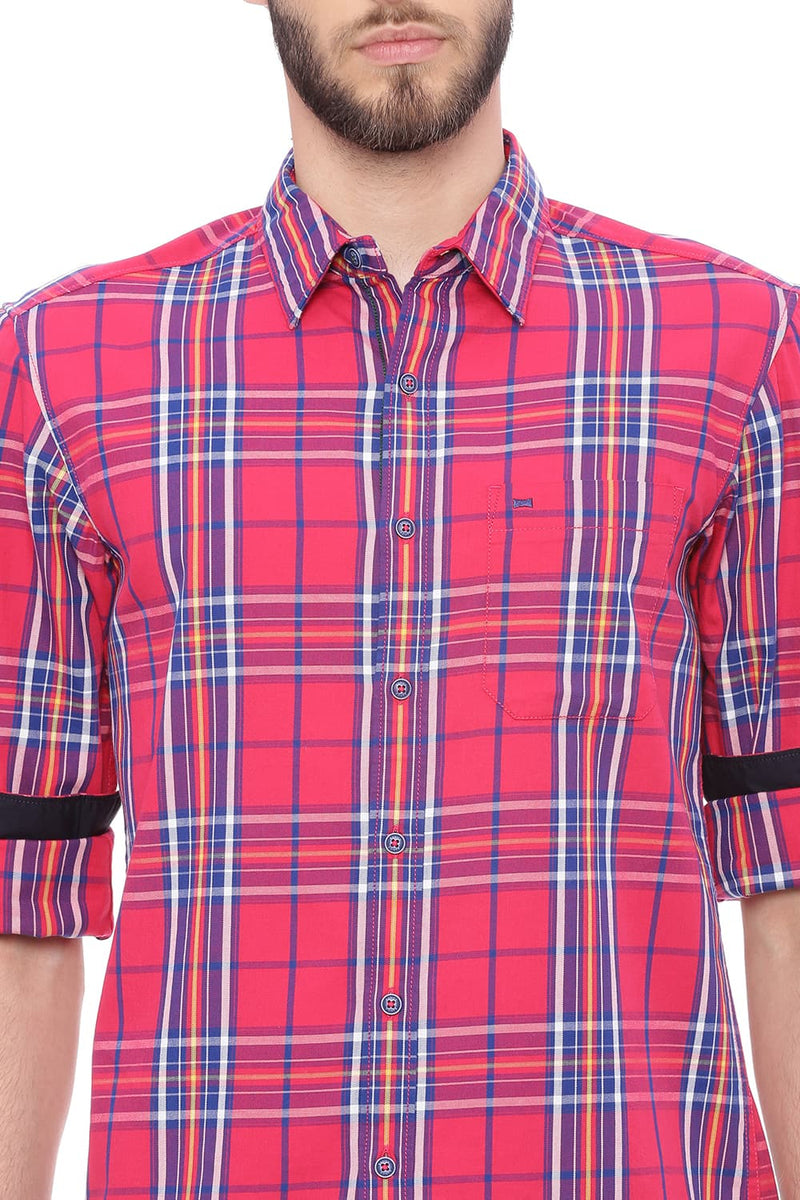 BASICS SLIM FIT CHECKS SHIRT