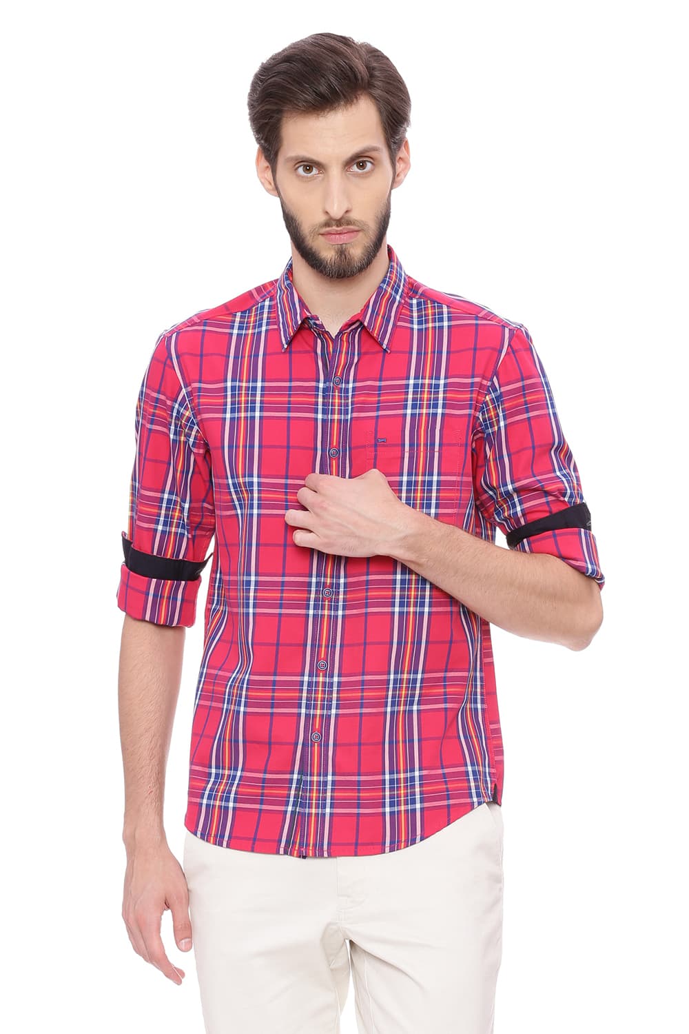 BASICS SLIM FIT CHECKS SHIRT