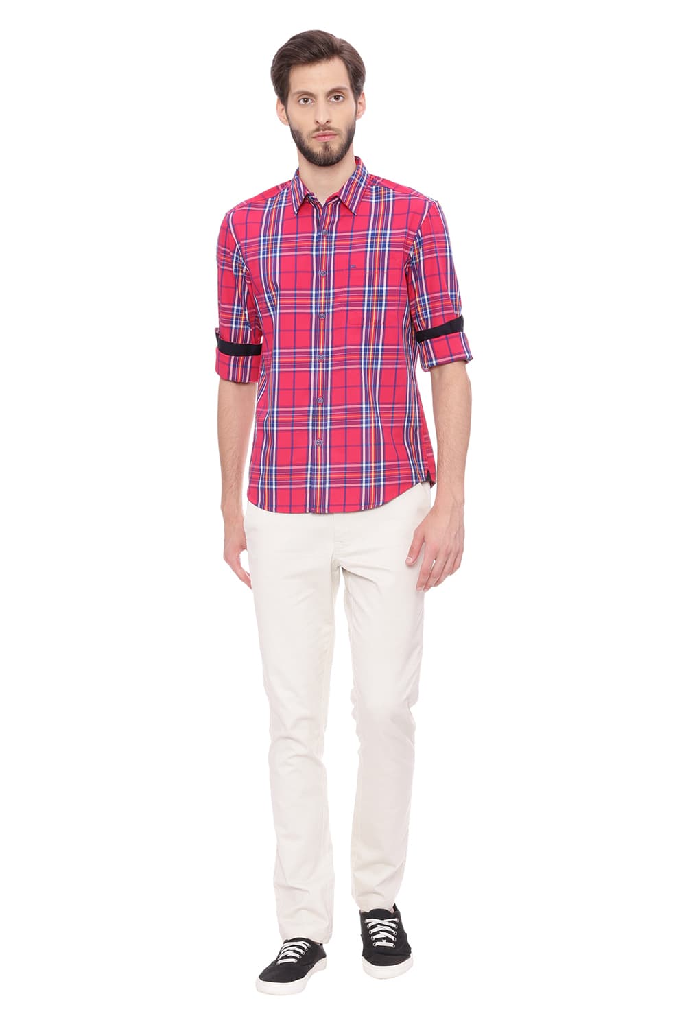 BASICS SLIM FIT CHECKS SHIRT