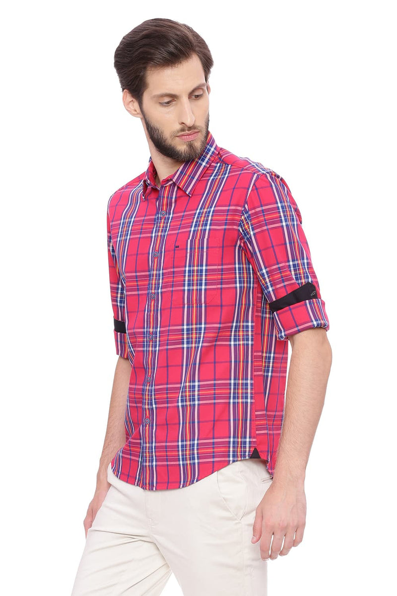 BASICS SLIM FIT CHECKS SHIRT