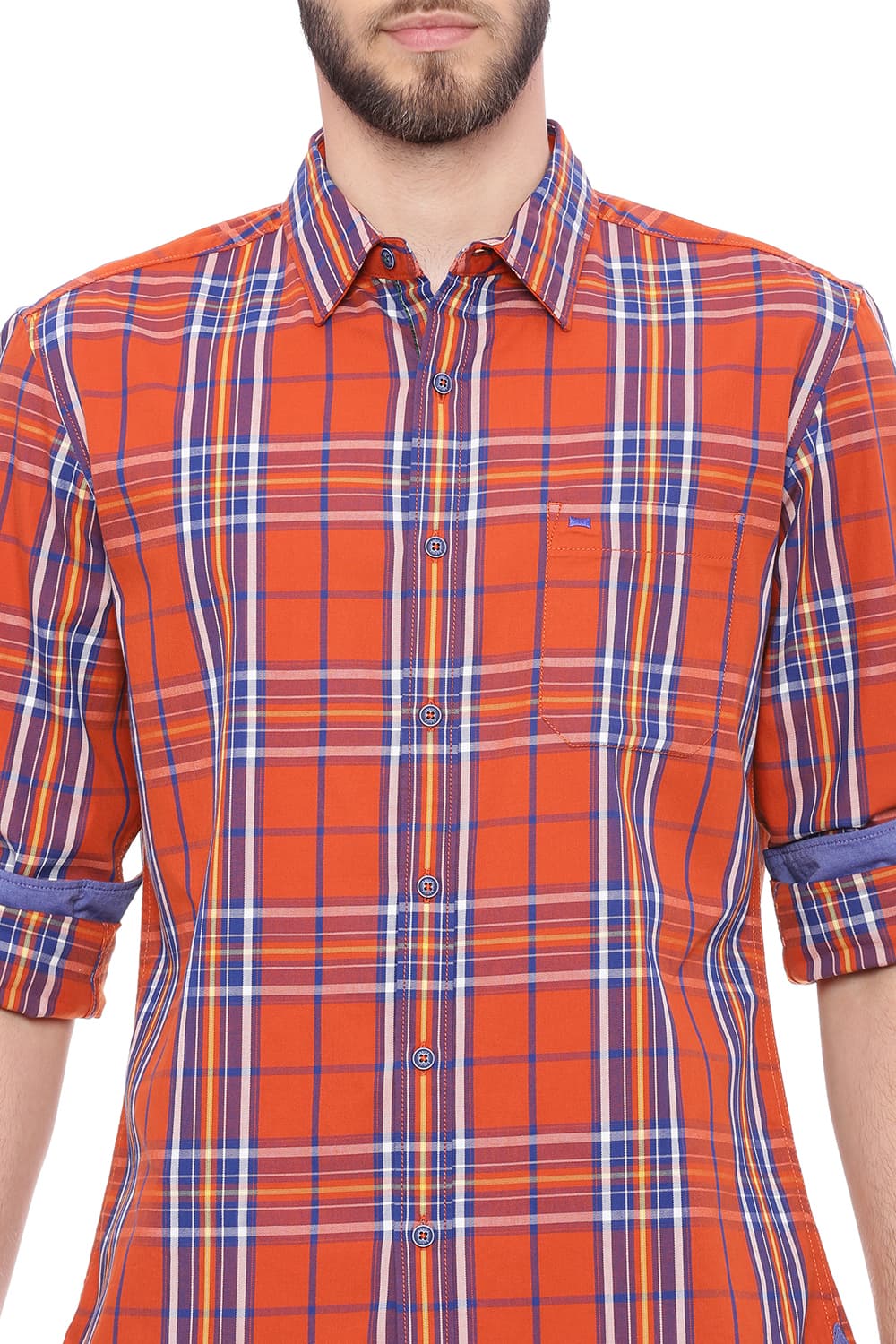 BASICS SLIM FIT CHECKS SHIRT