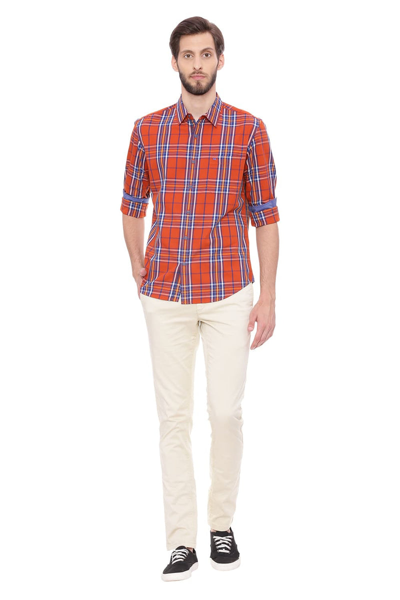 BASICS SLIM FIT CHECKS SHIRT