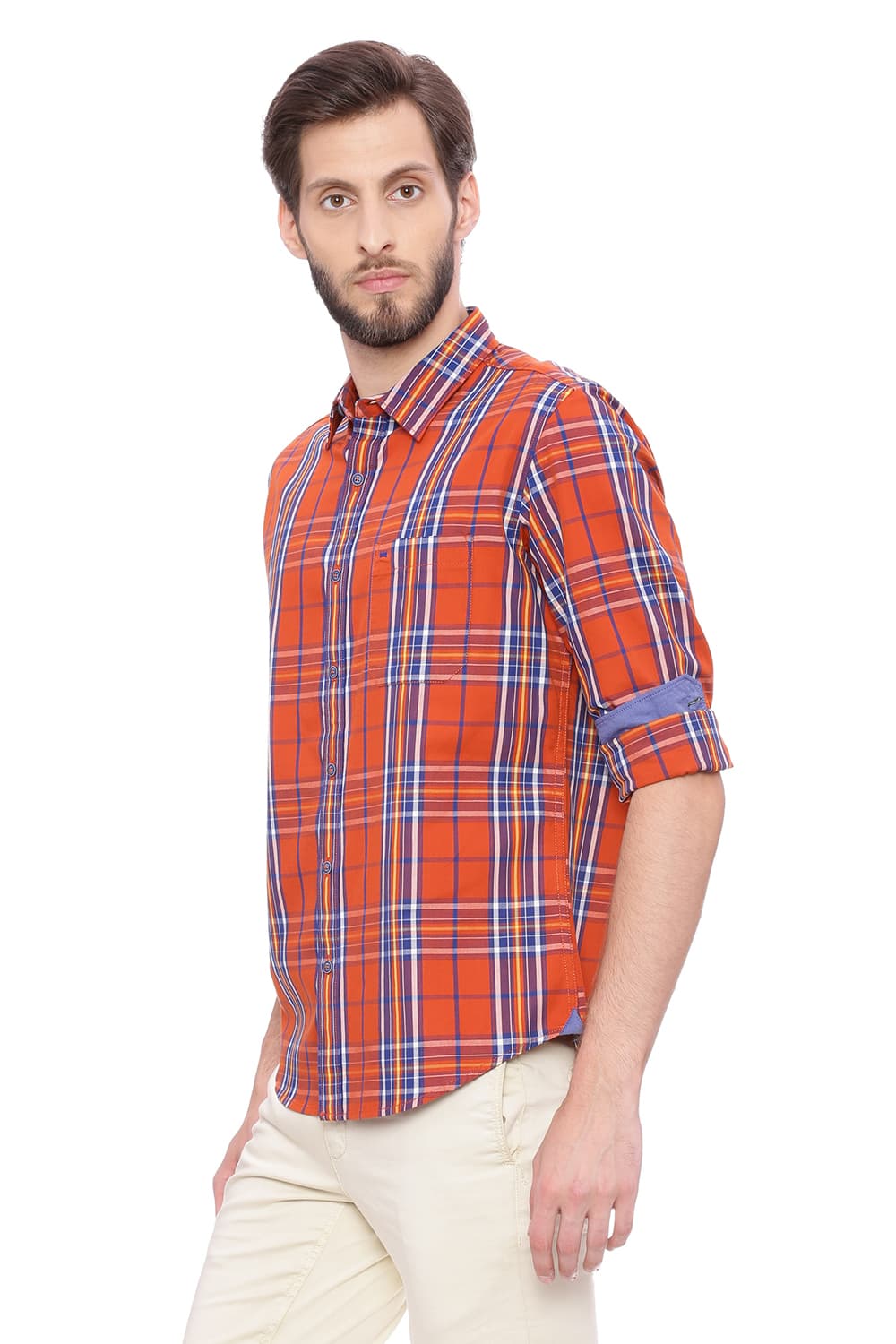 BASICS SLIM FIT CHECKS SHIRT