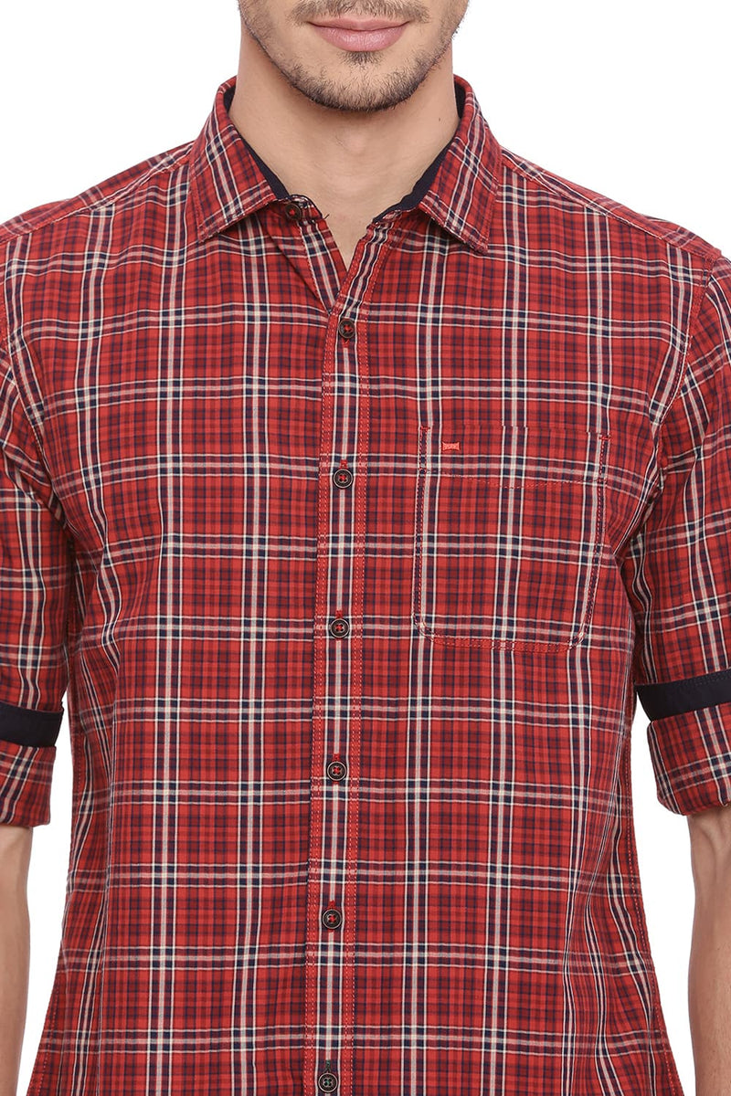 BASICS SLIM FIT CHECKS SHIRT