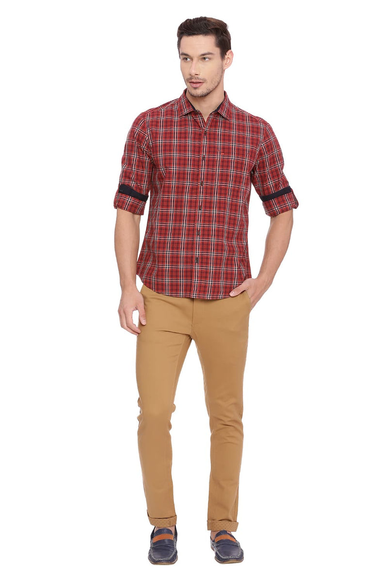 BASICS SLIM FIT CHECKS SHIRT