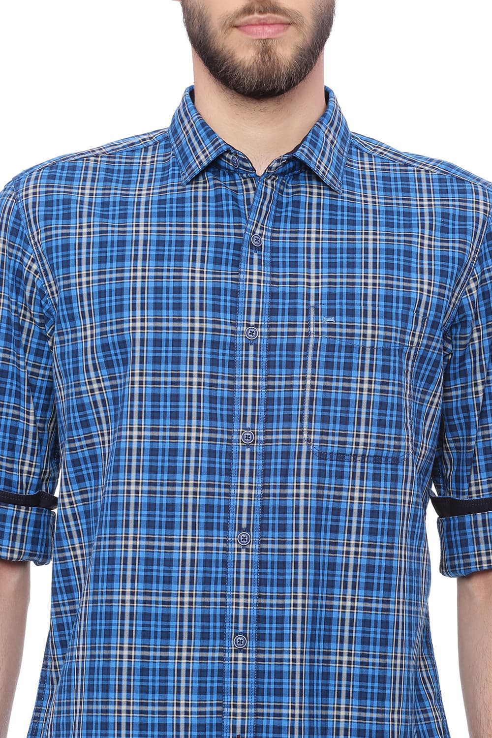 BASICS SLIM FIT CHECKS SHIRT