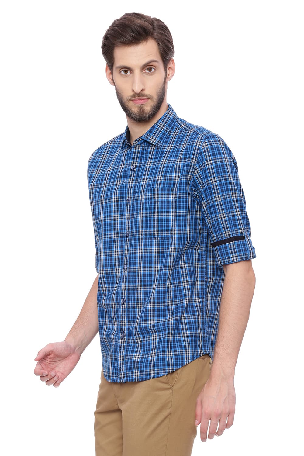 BASICS SLIM FIT CHECKS SHIRT