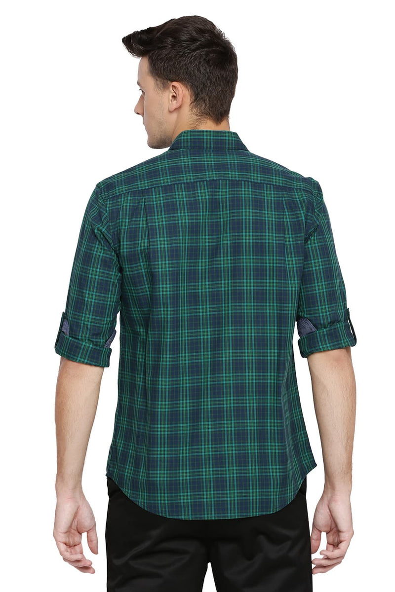 BASICS SLIM FIT CHECKS SHIRT