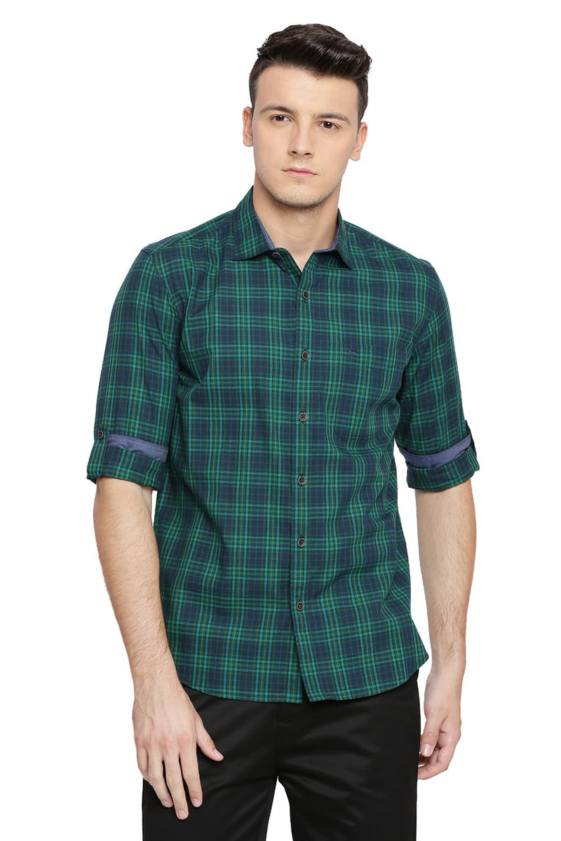 BASICS SLIM FIT CHECKS SHIRT