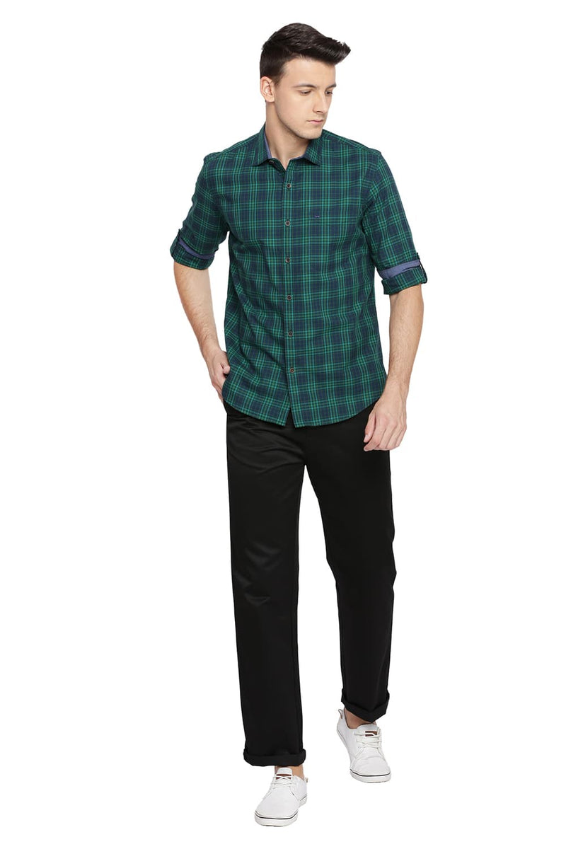 BASICS SLIM FIT CHECKS SHIRT